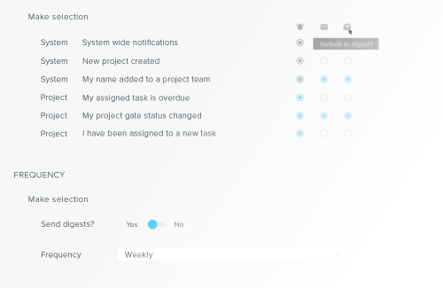 project collaboration tools - daily digest frequency preferences