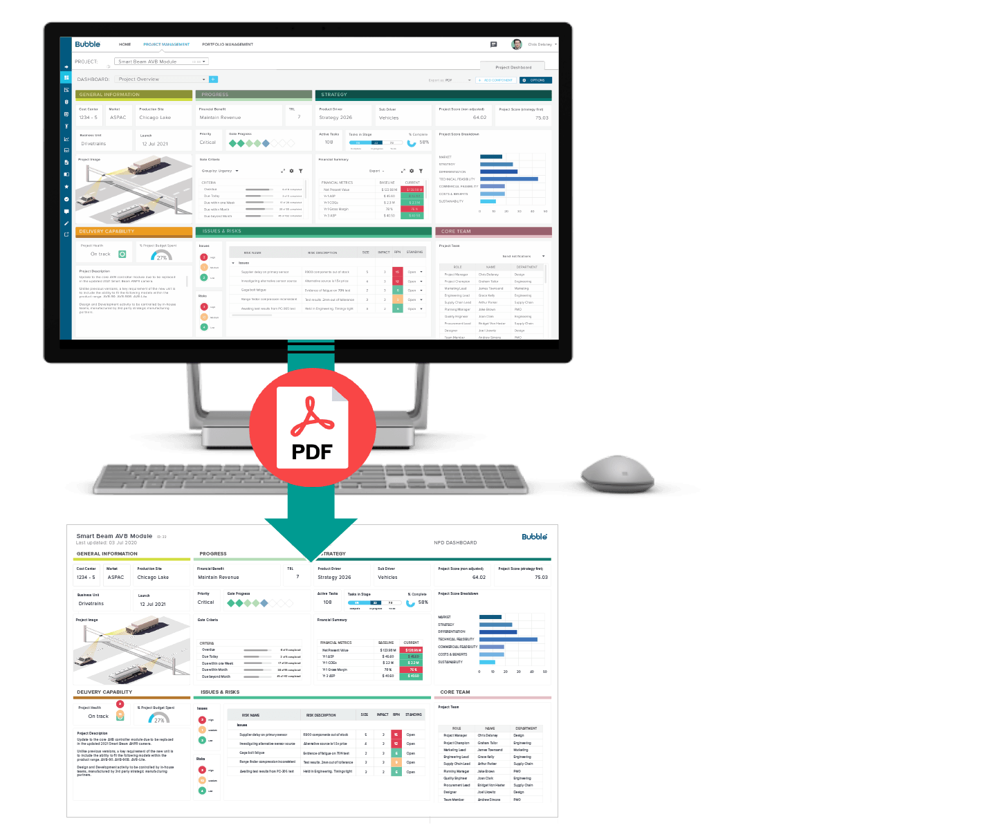 project management tools - project reports screenshot